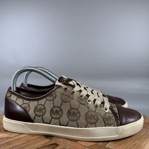 Michael Michael Kors City Sneakers Signature‎ Print Brown Sz 8